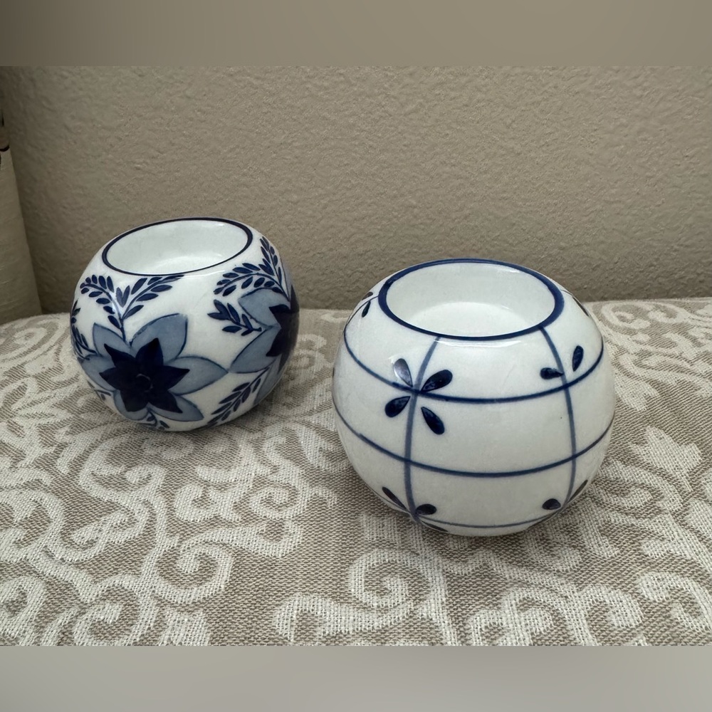 Elegant Blue and White Ceramic Art Piece